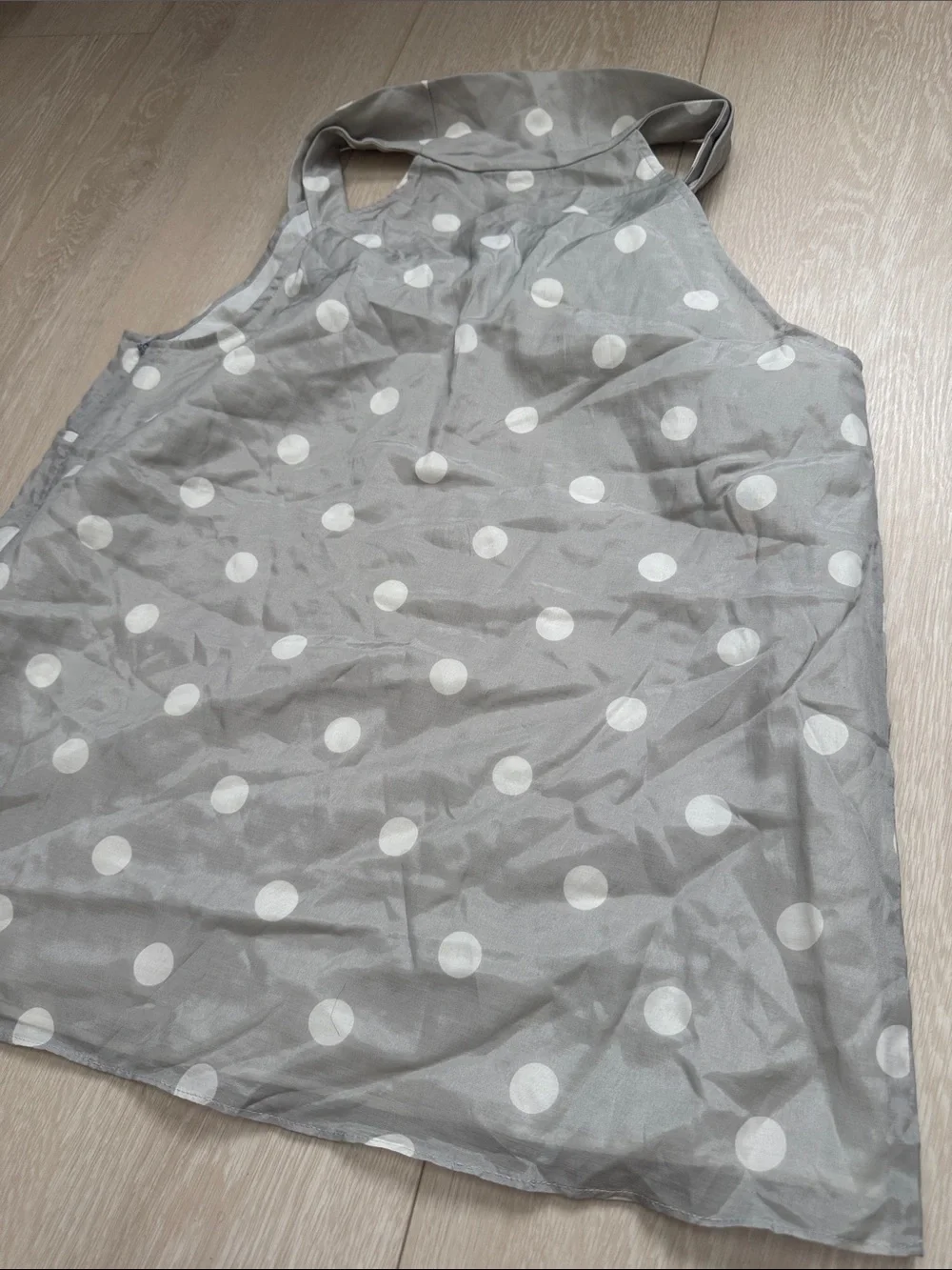 ✨ J. Crew Gray and White Polka Dot Halter Tank